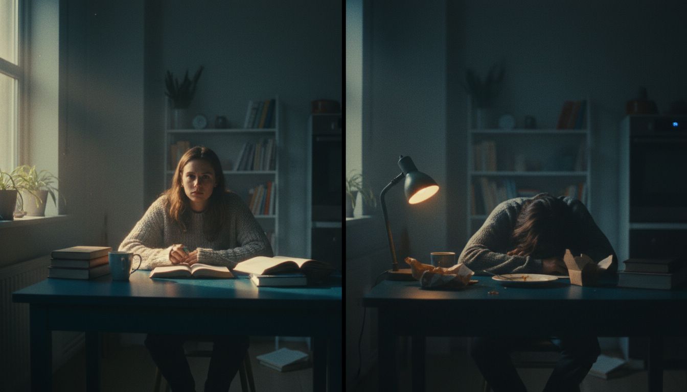 morning vs evening — same person, different self